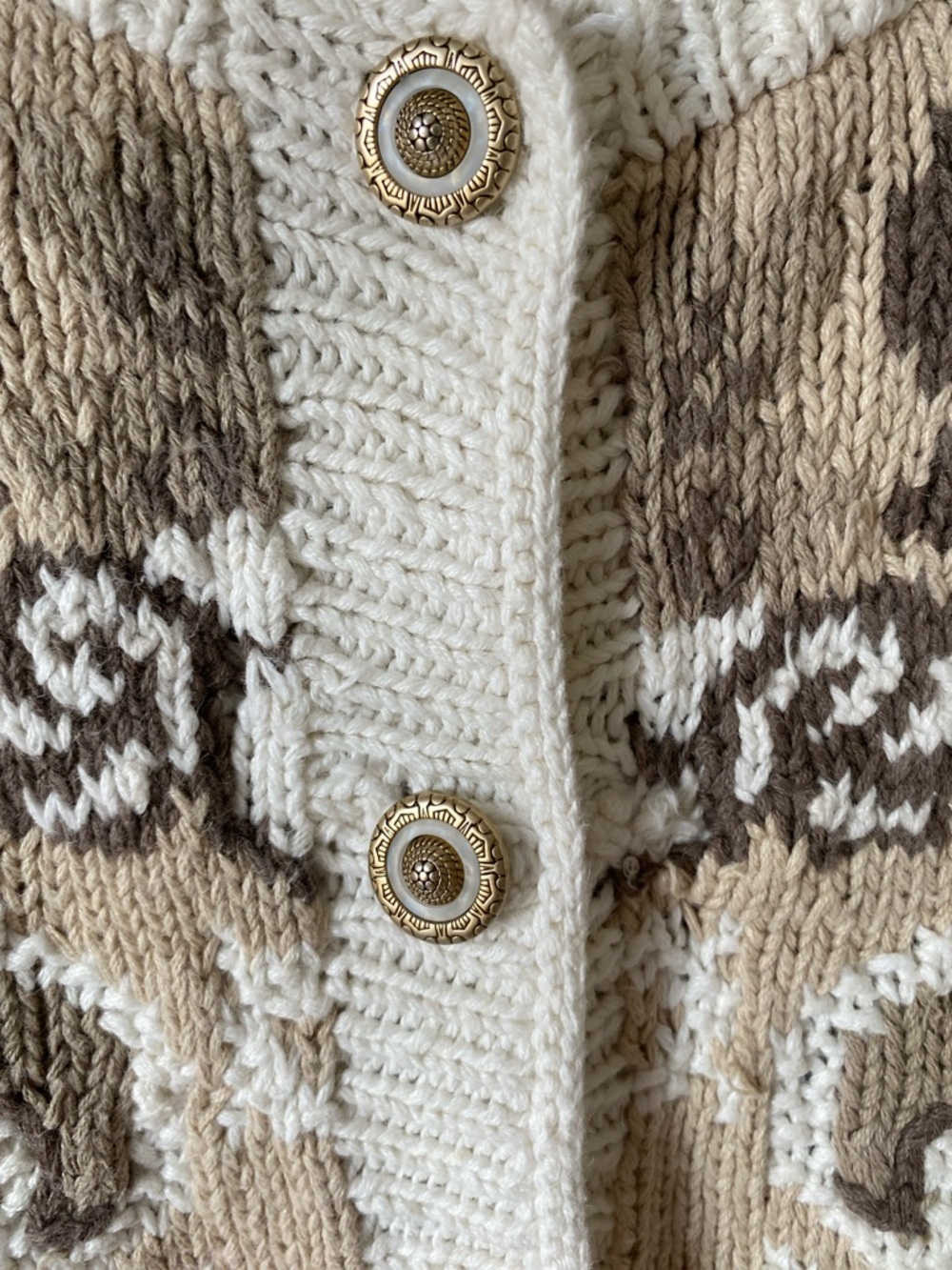 Jennifer Reed Beige Patterned Button-Front Cardigan - Picture 7 of 8